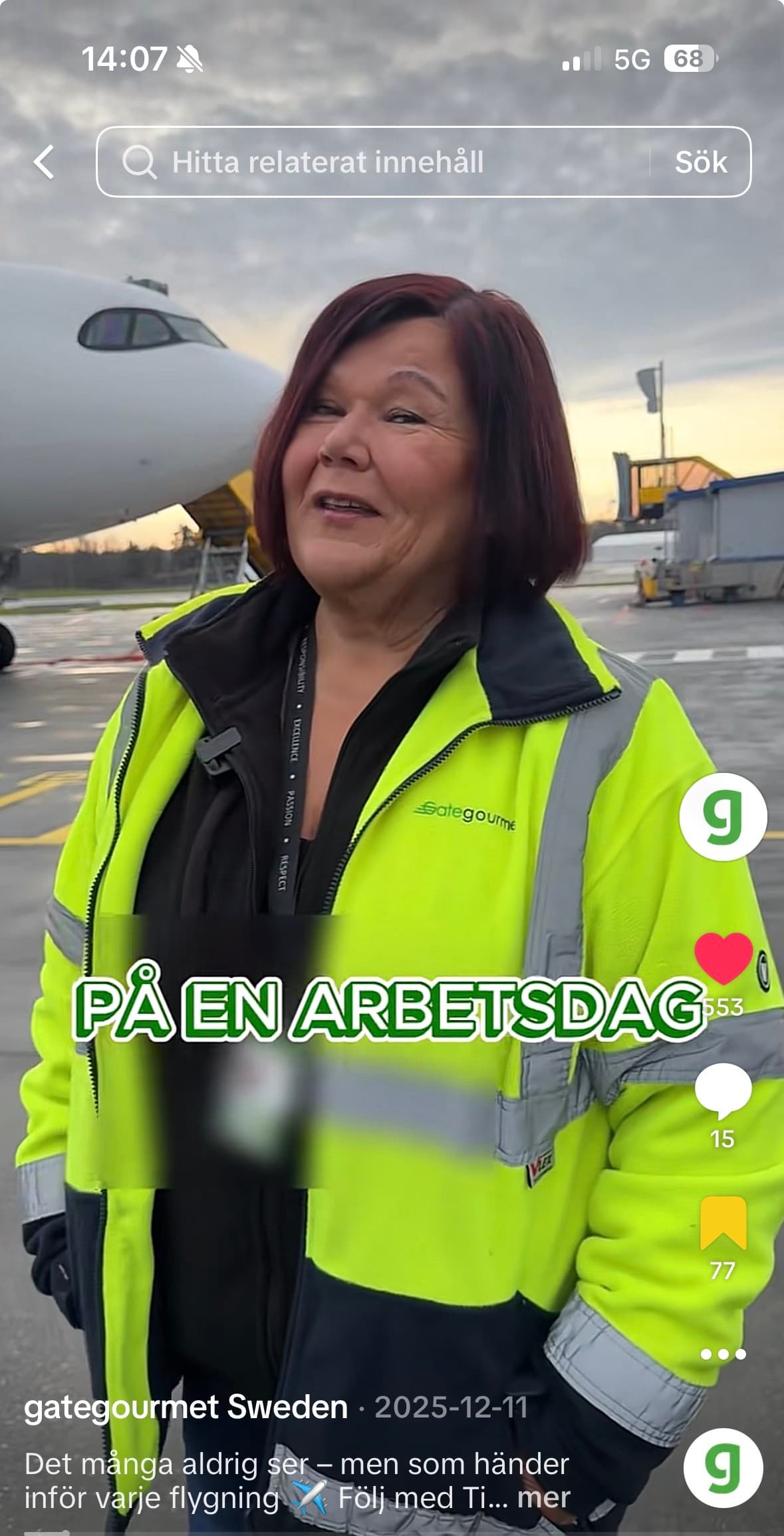 Skärmdump av Gate Gourmets TikTok-kanal — HelloLilly x Gate Gourmet