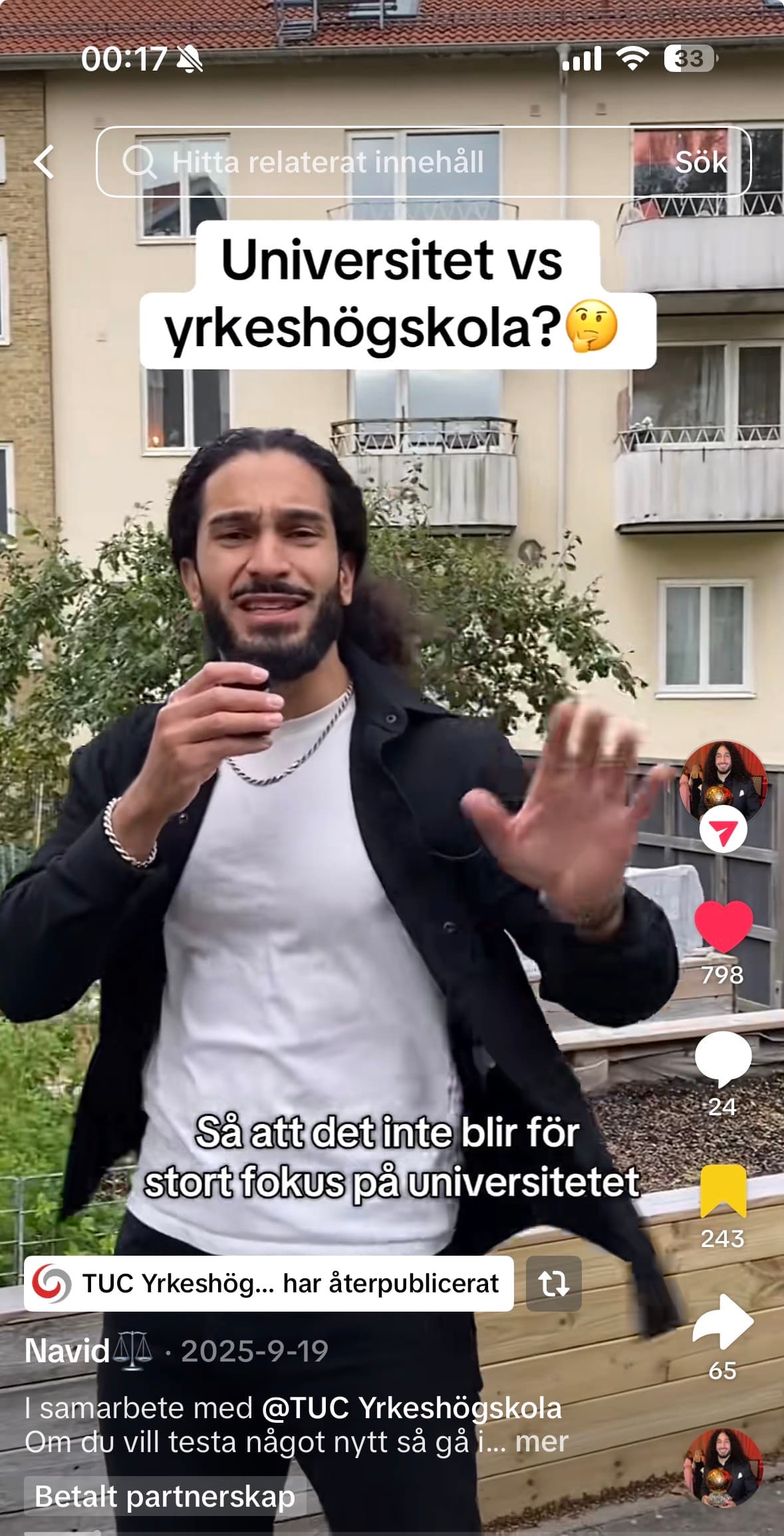 Navid presenterar TUC-utbildning på TikTok — HelloLilly x TUC