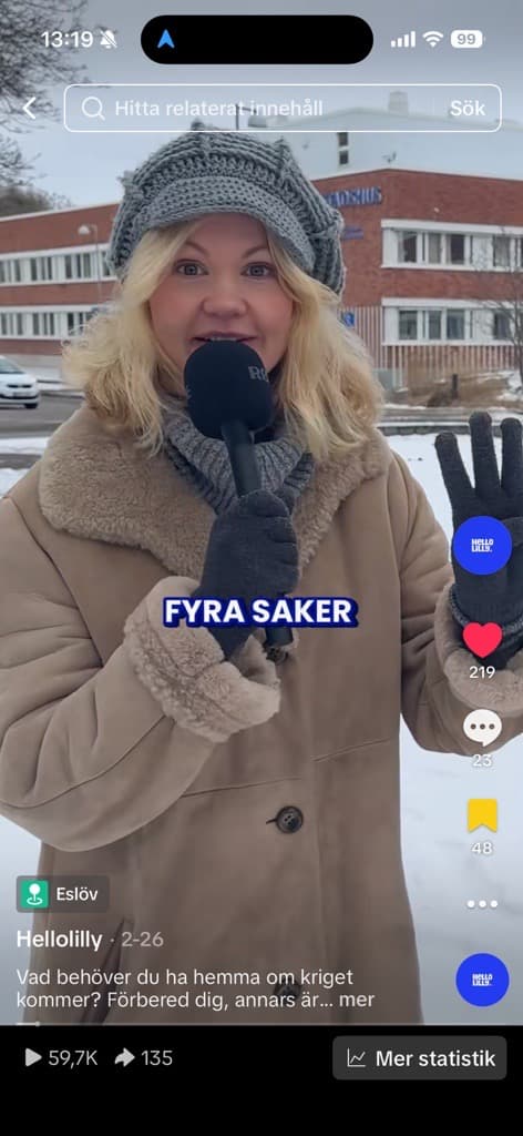 Lokal kändis i humoristisk sketch om hemberedskap — HelloLilly x Eslövs Kommun