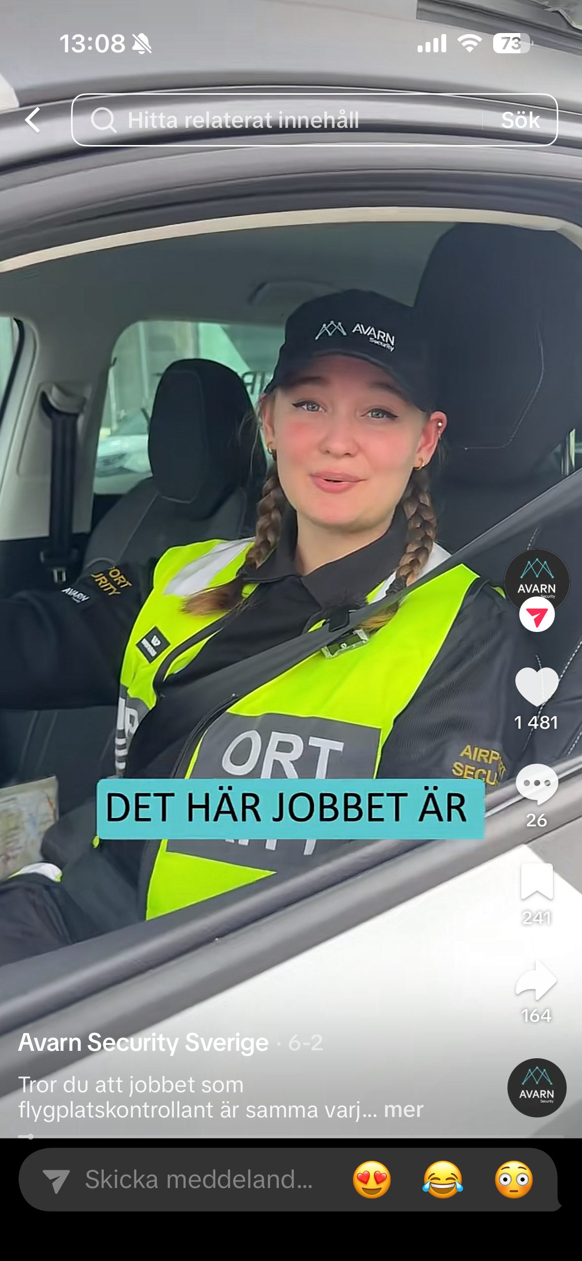 Flygplatskontrollant i tjänstebil på Arlanda — HelloLilly x Avarn Security