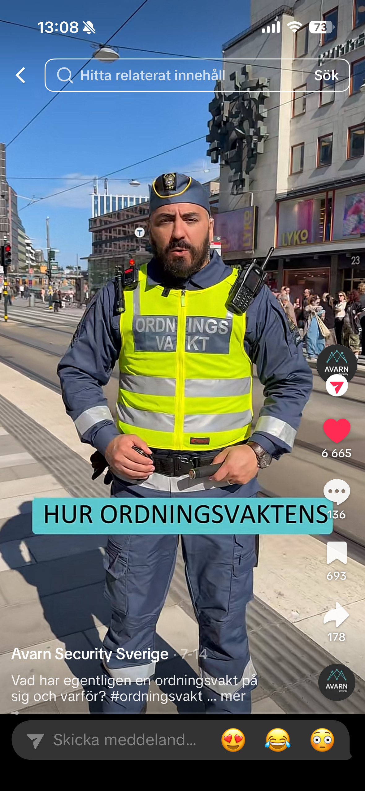 Ordningsvakt visar sin utrustning — HelloLilly x Avarn Security