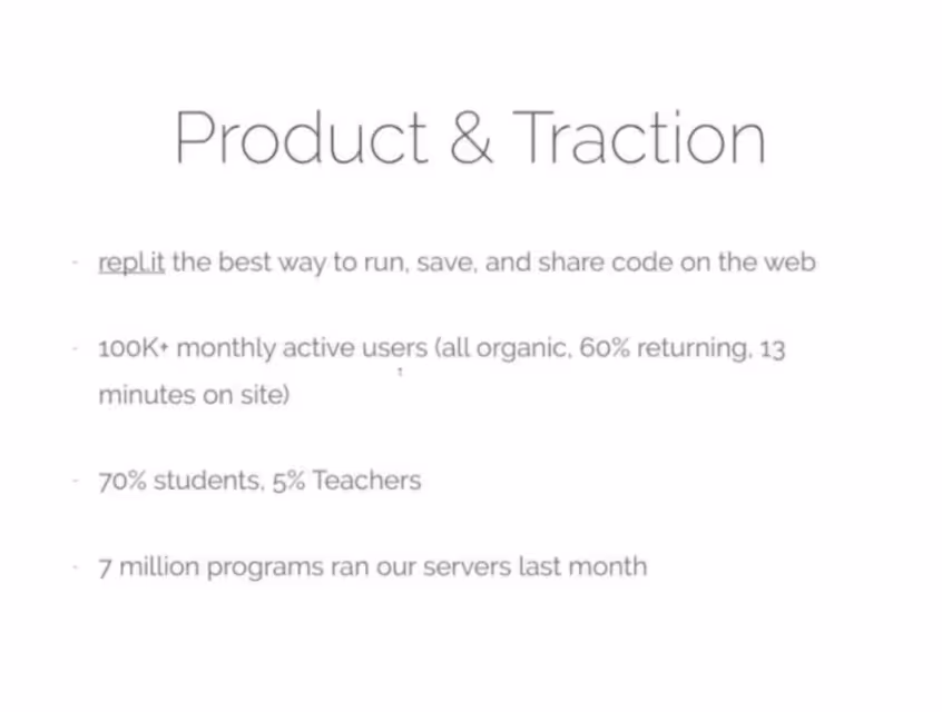 Repl.it Product and Traction