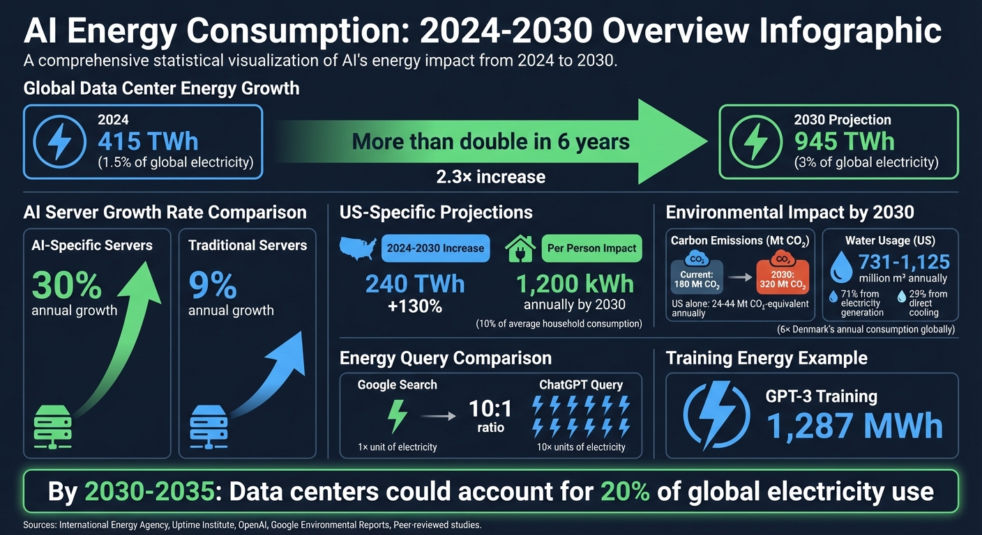 AI Energy Consumption Statistics and Projections 2024-2030