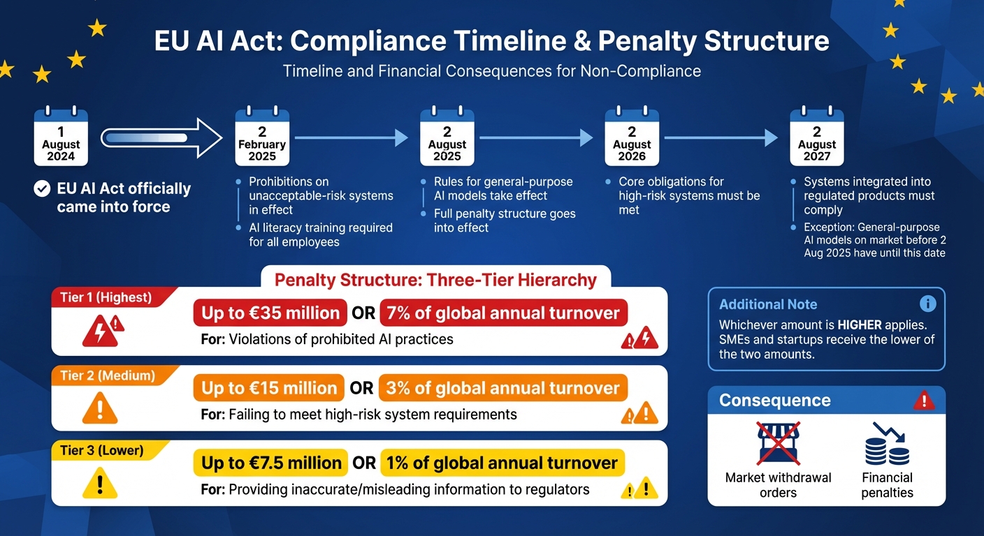 EU AI Act Compliance Timeline and Penalty Structure for US Companies