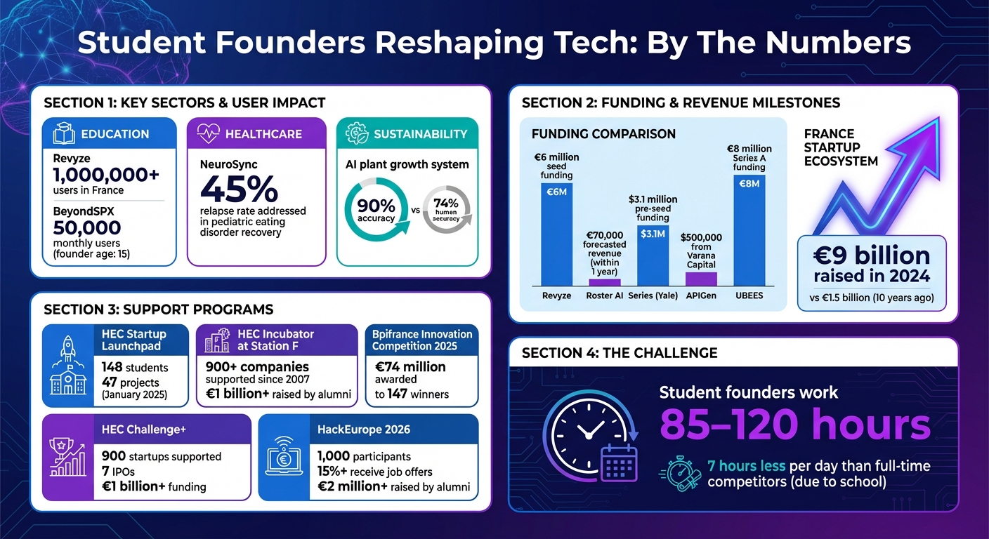 Student Founder Statistics: Key Sectors, Success Metrics, and Growth Data