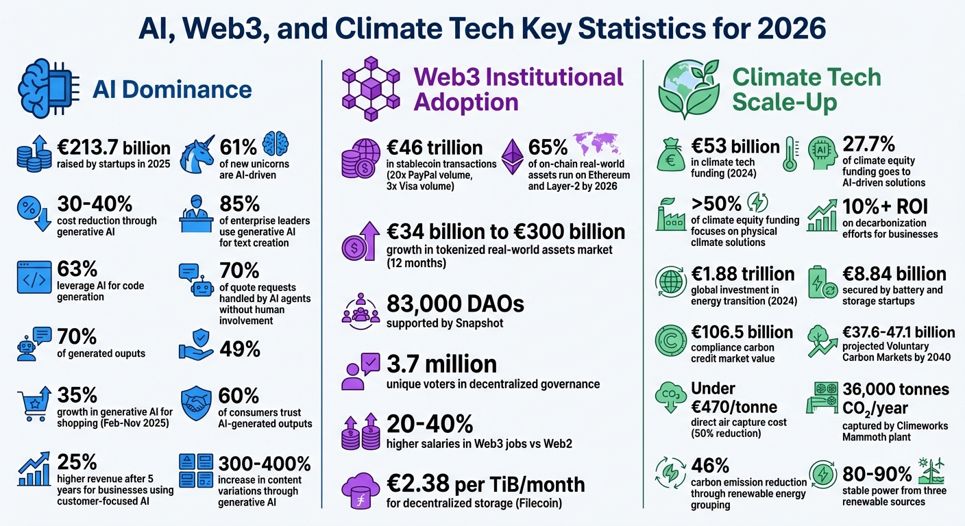 AI, Web3, and Climate Tech Statistics for Startups in 2026