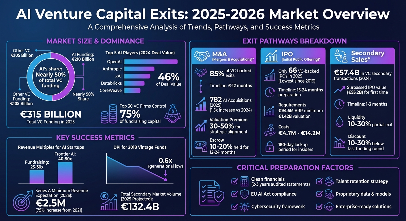 Exitstrategieën voor AI-durfkapitaal: marktgegevens en successtatistieken voor 2025-2026