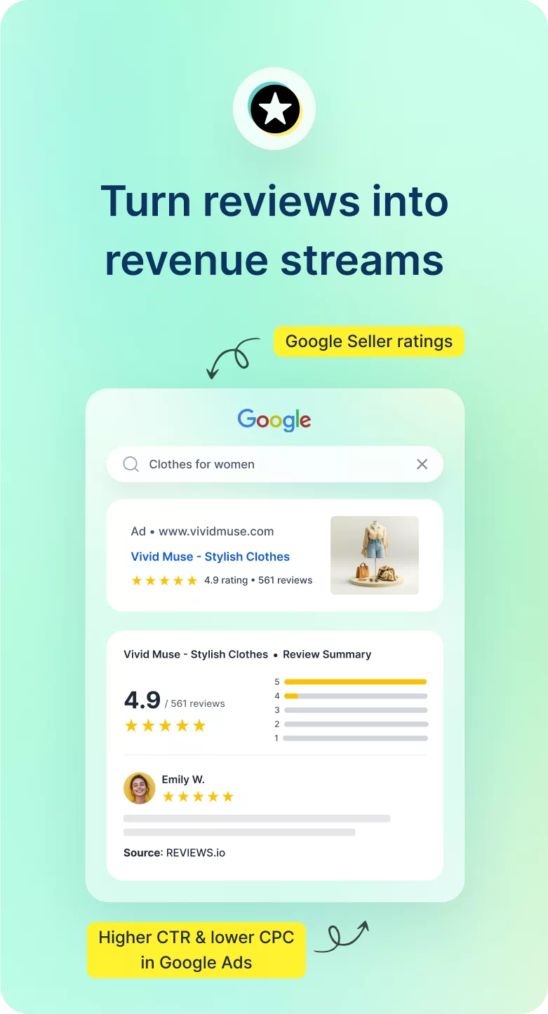 Enhance product pages with relatable reviews to increase visibility in Google Shopping and help customers make informed purchasing decisions.