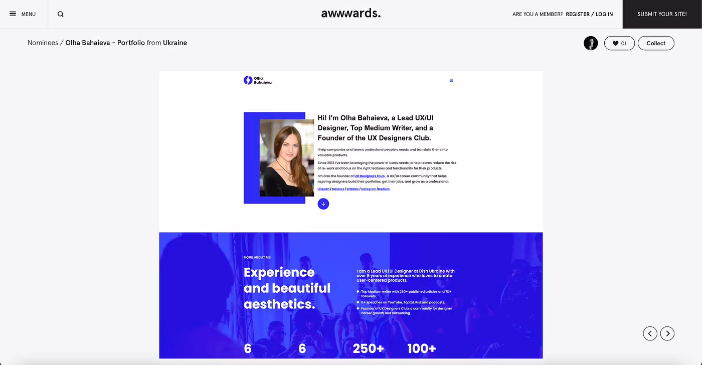 my first website for web American design awards