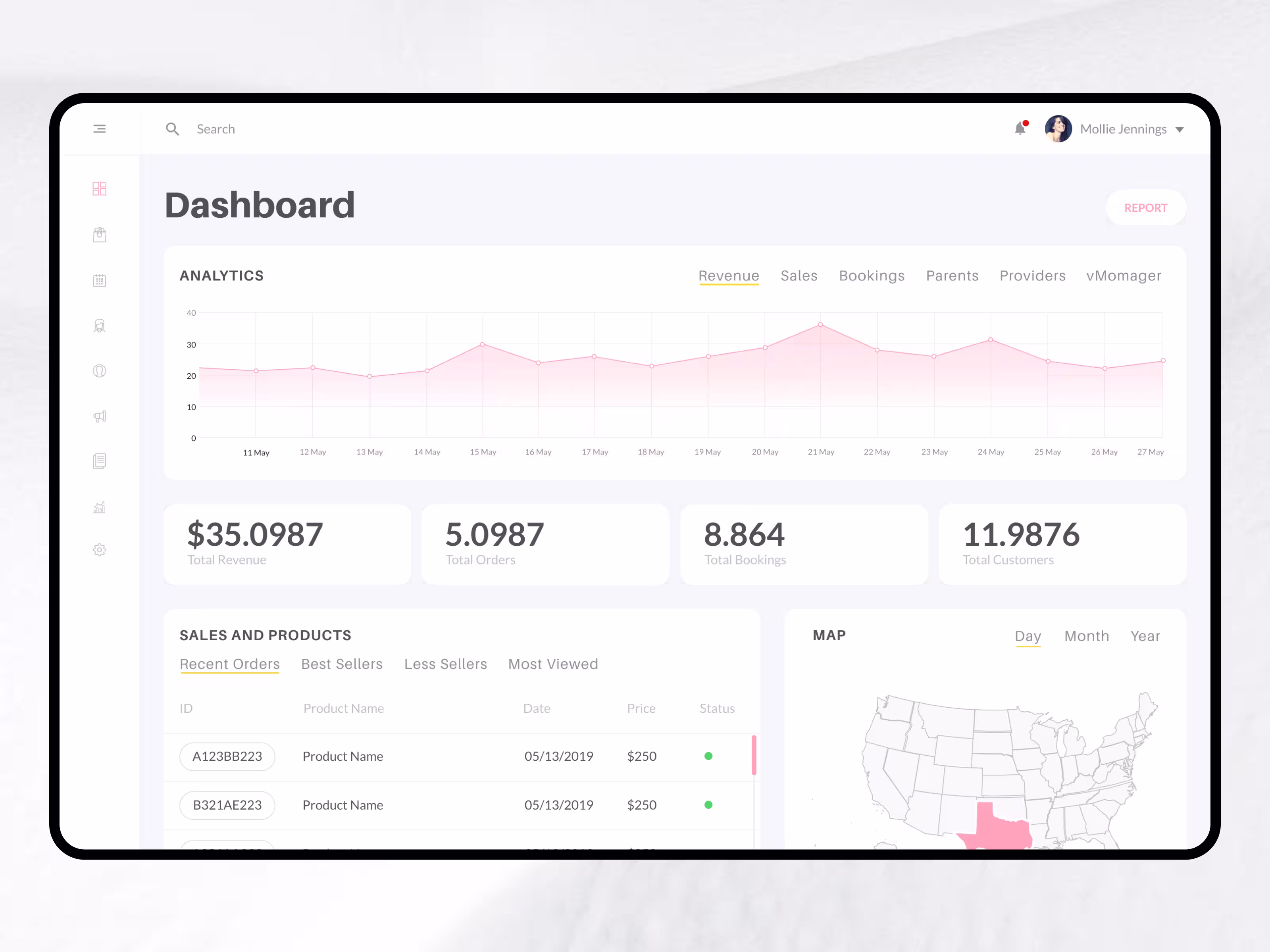 Data management dashboard displaying statistics and analytics overview on screen interface.
