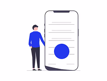 Side-by-side comparison of mobile app design and web design on screen, highlighting key differences for UX/UI designers