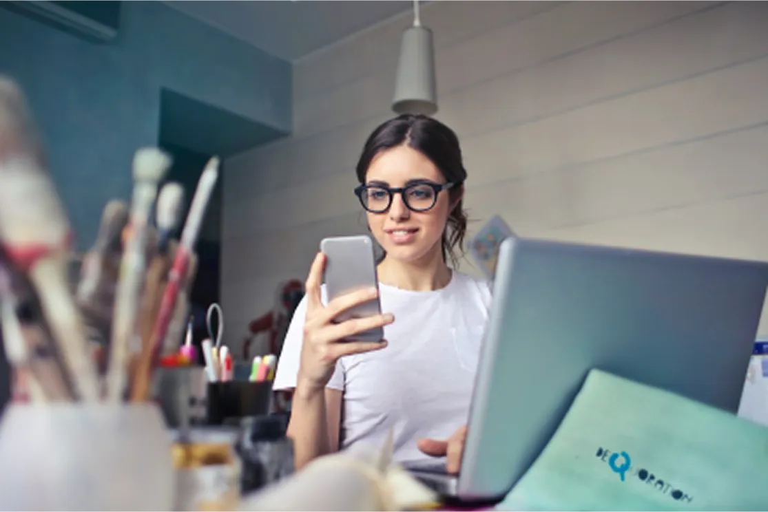 A business owner working on their business at home