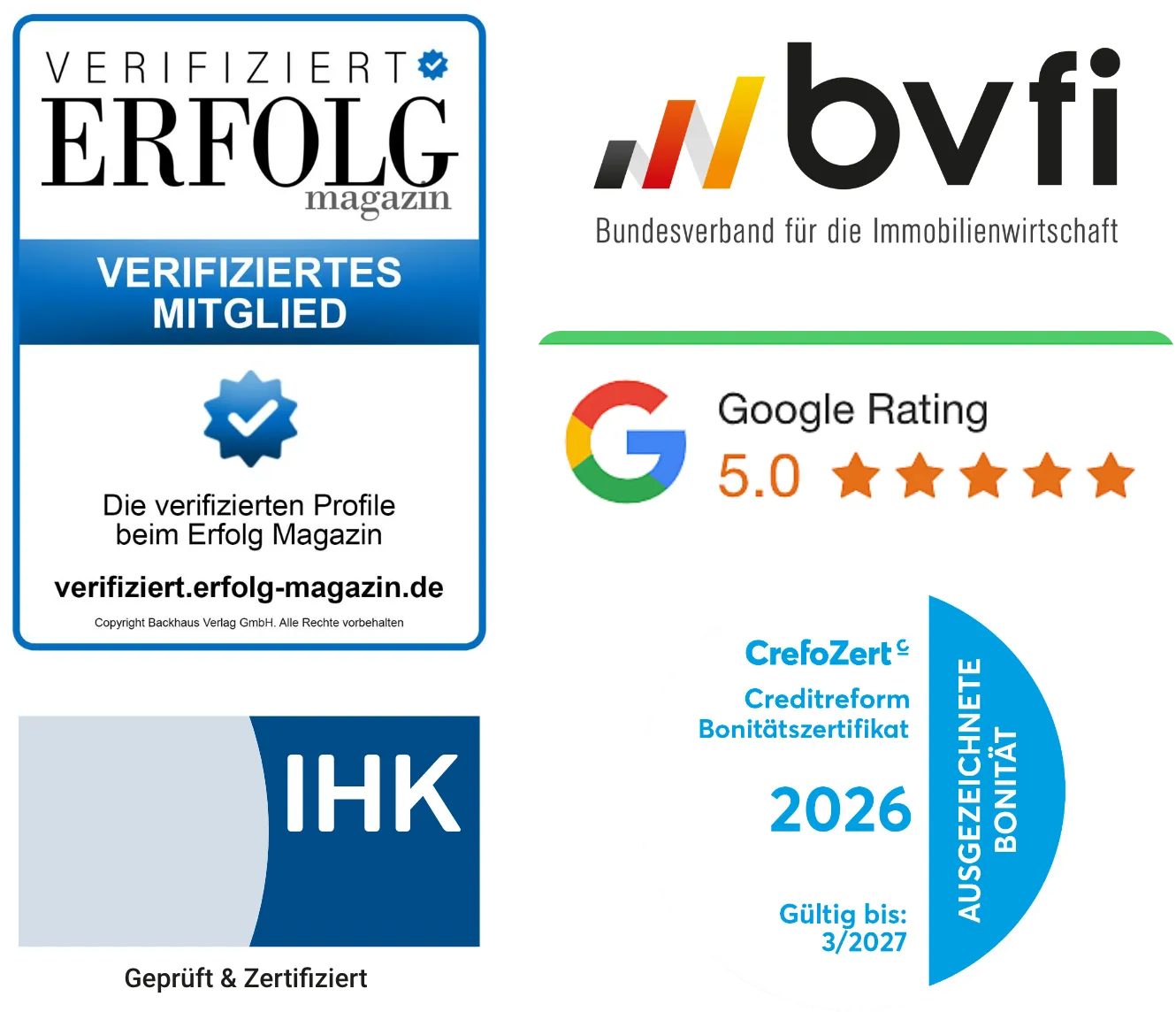 Build Future Capital GmbH - Zertifikate & Auszeichnungen