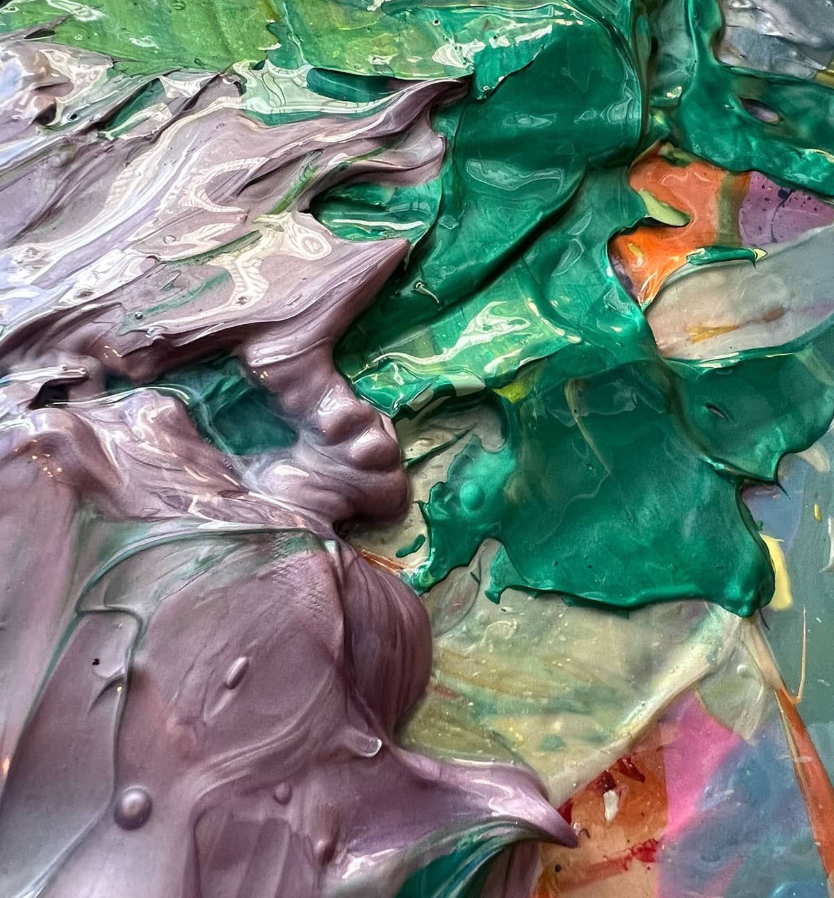 Claudie B painting named "Cotton Candy" - the detail