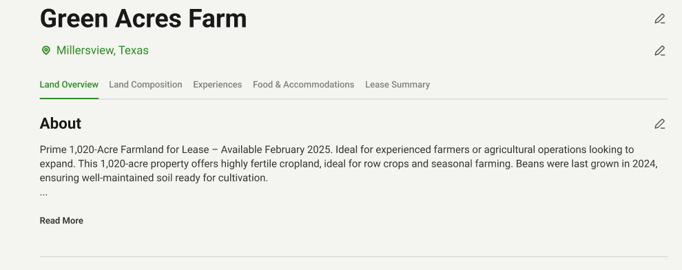 Agricultural land managed through BirdDog platform
