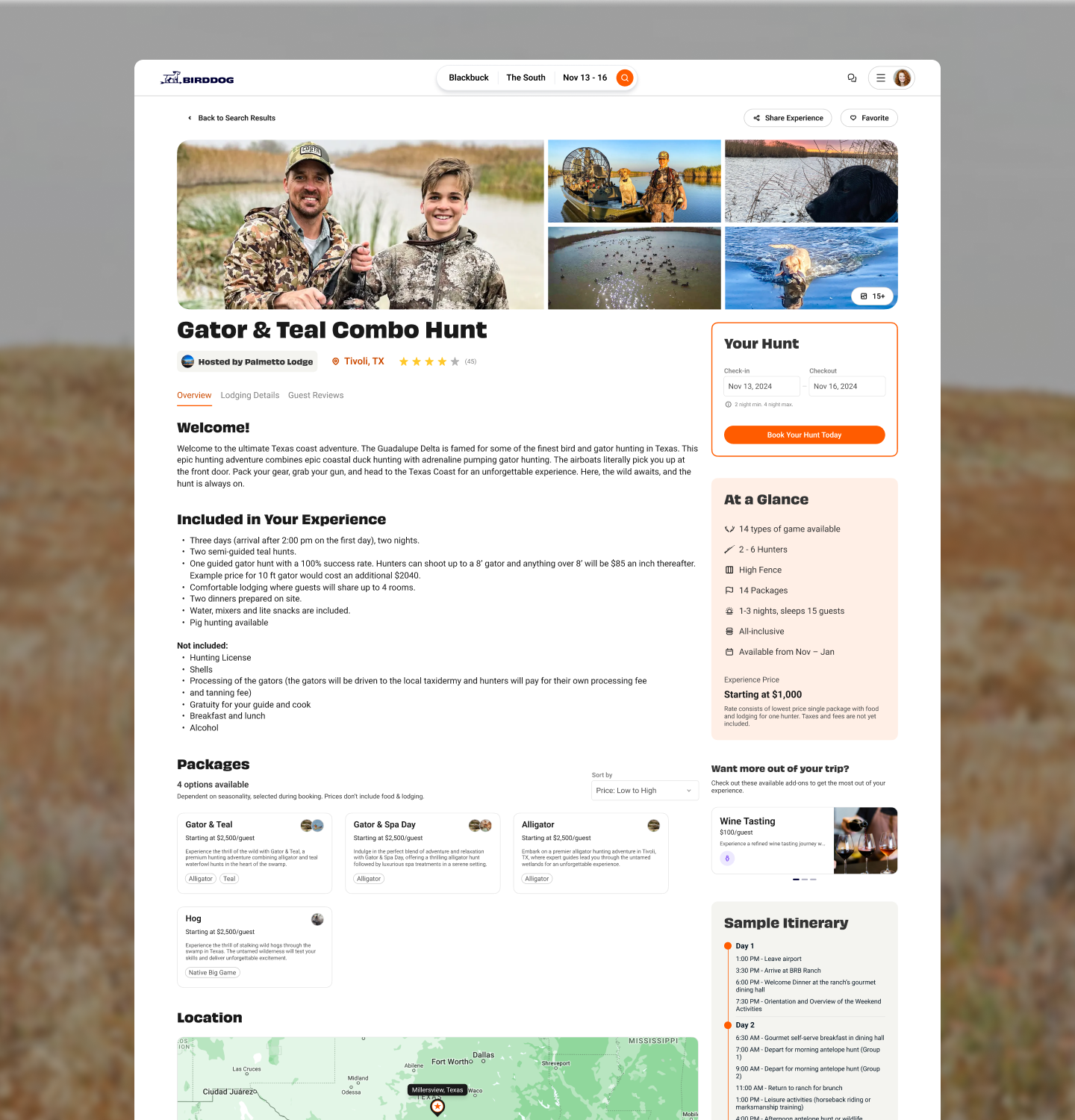Outdoor adventure on private land BirdDog