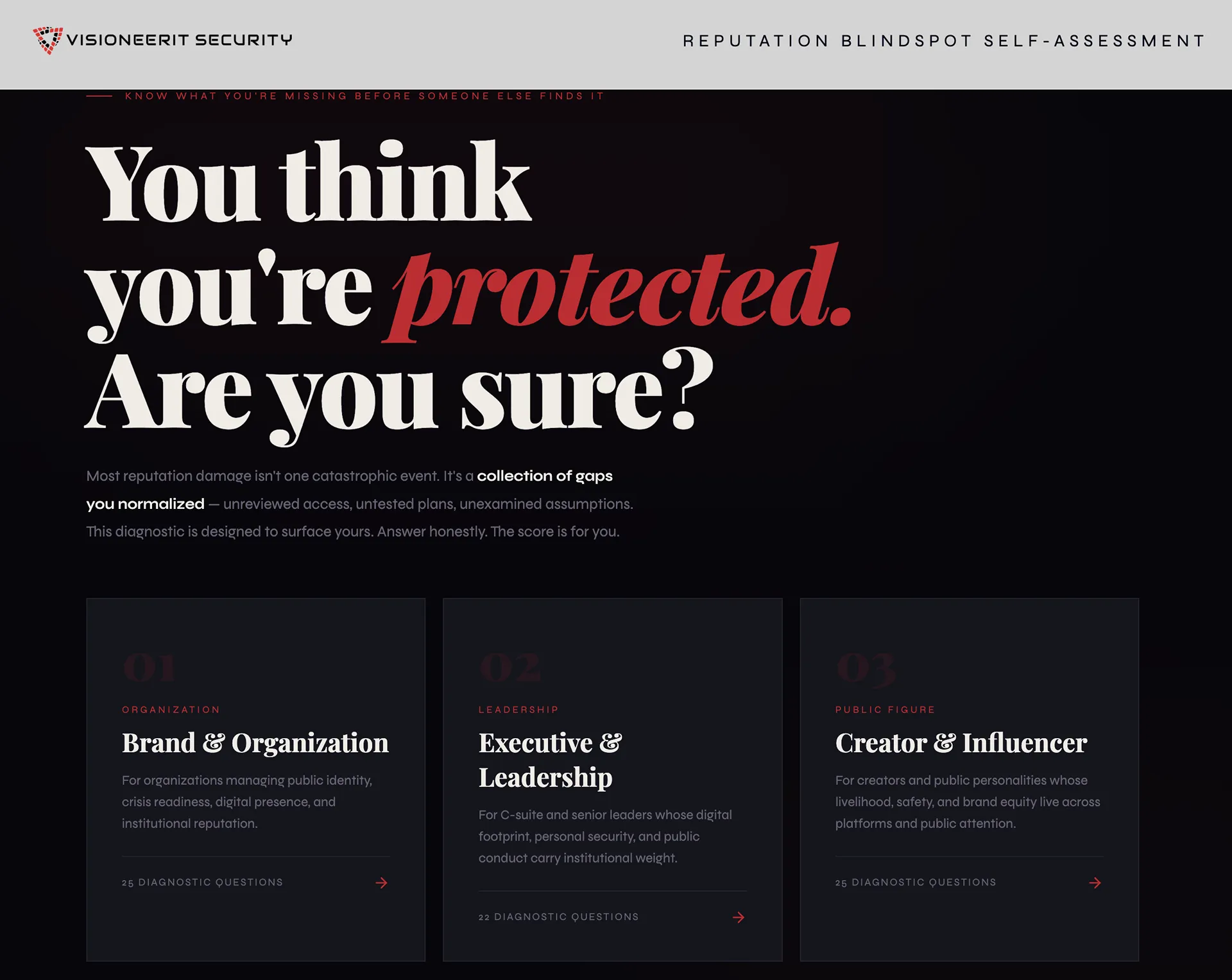 Reputation Blindspot Self-Assessment