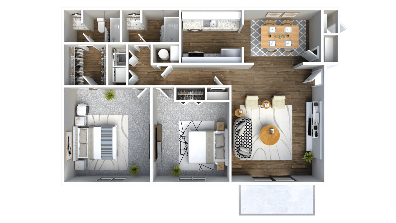 Pine floor plan layout - The Landings at North Ingle apartments in Macon GA