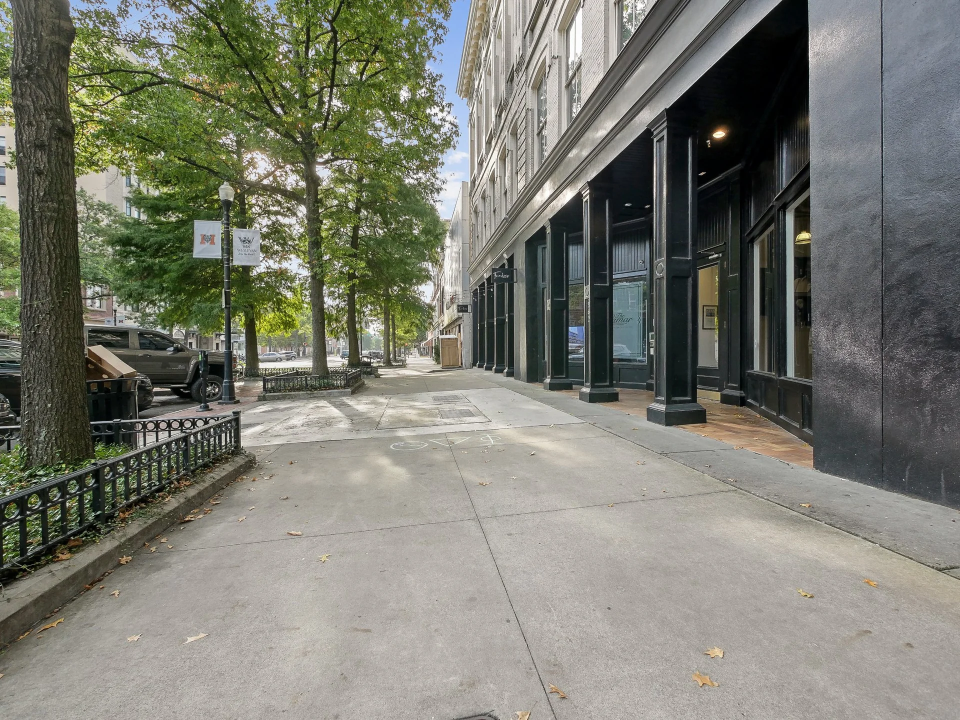 Cherry Street storefronts near The Lamar Lofts