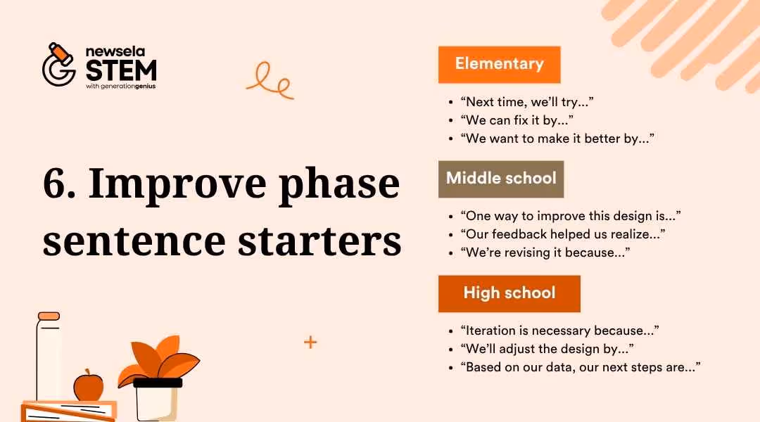 Improve phase sentence starters classroom graphic