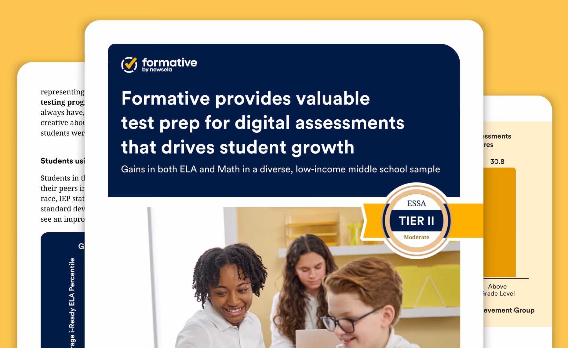Formative efficacy test prep ELA and math growth