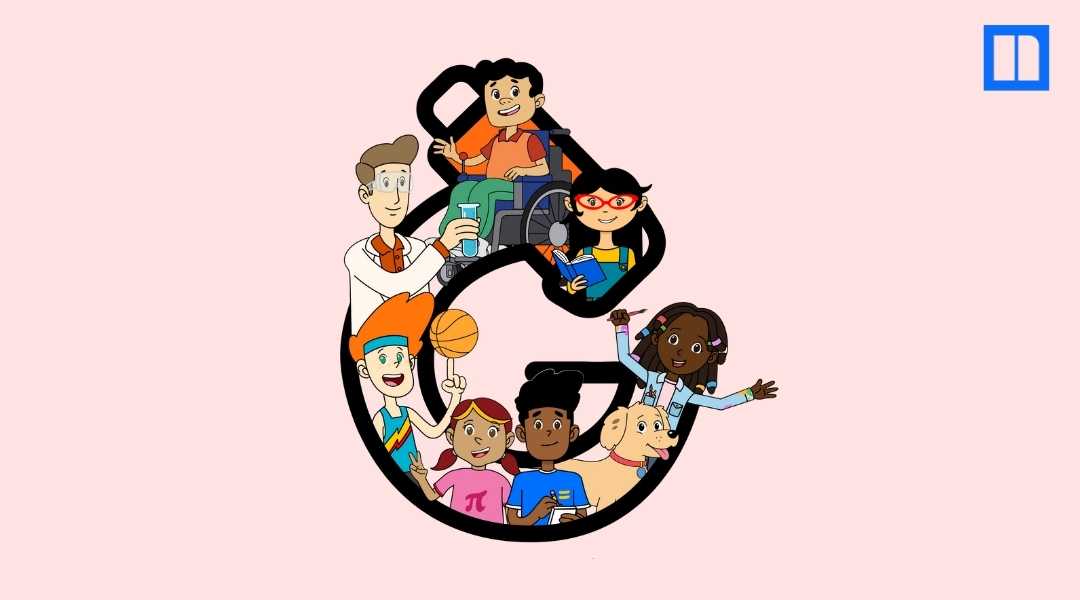 Promotional banner for Newsela titled "Meet the Learning League, Your Students' New Learning Buddies". A large lowercase "g" logo is filled with cartoon characters: Dr. Jeff, Frankie, Noor, Kayla, Lex, Addie, Sam, and Pip the dog.