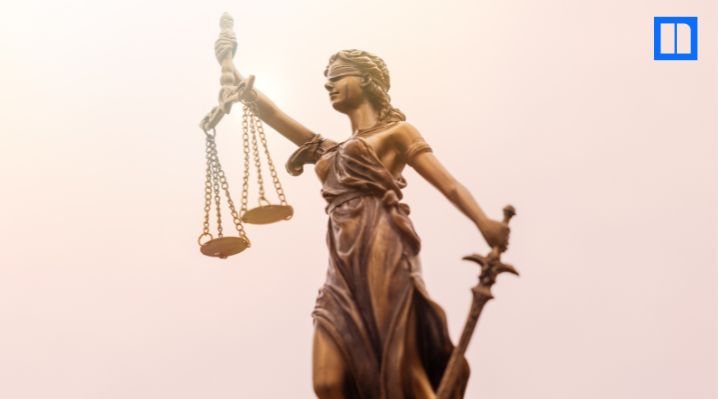 Lady Justice statue holding scales and sword for Constitution Day lesson plans.