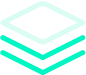 Icon of three stacked layers with the top layer outlined and the bottom two layers filled in turquoise.
