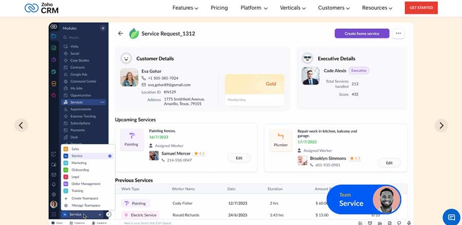 SaaS CRM - Zoho
