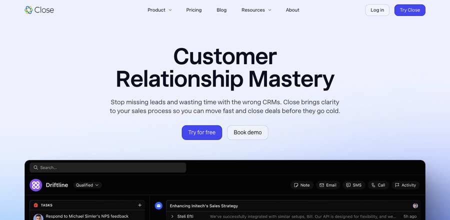 CRM for SaaS Companies - Close