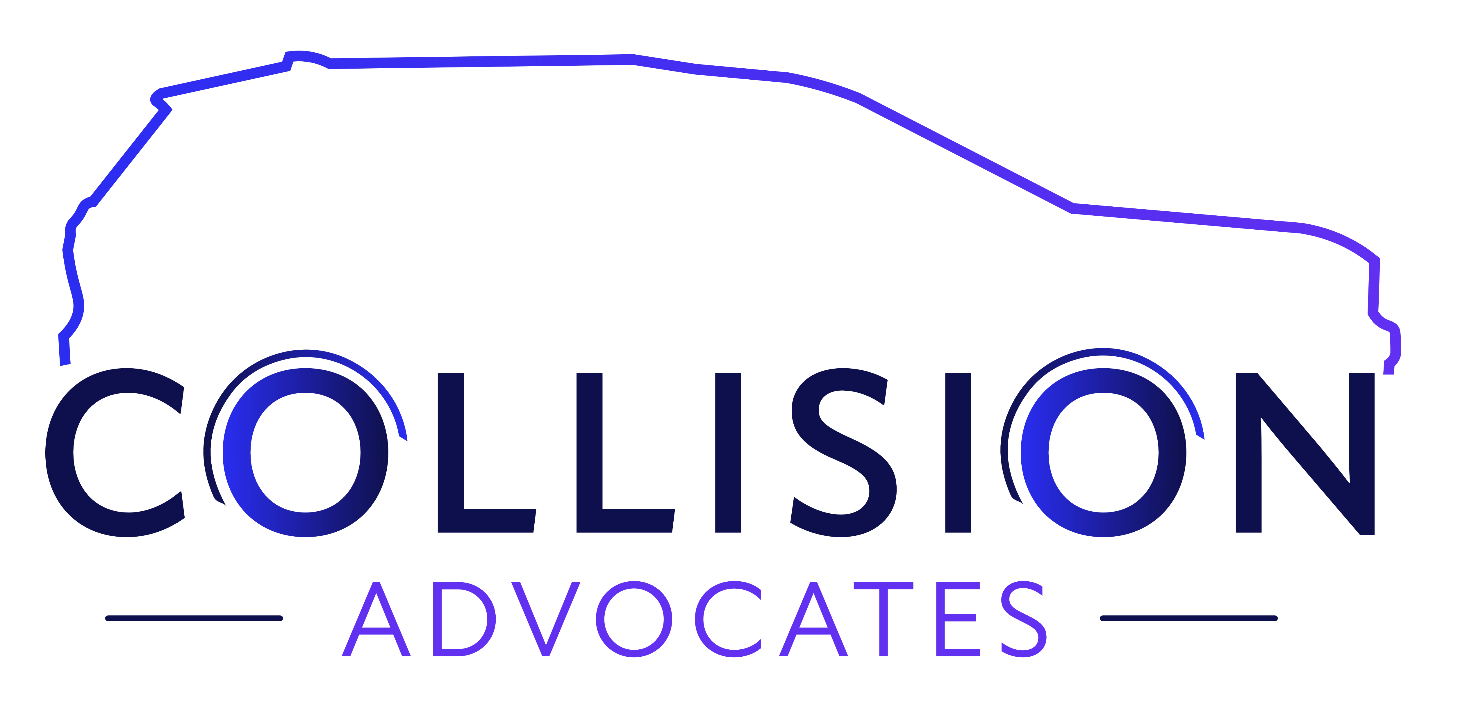 The Collision Advocates Logo displaying the outline of a jeep with the words, Collision Advocates text stacked below. 