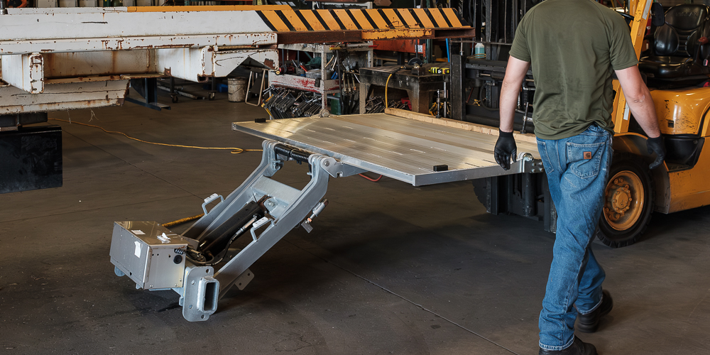Liftgate being installed