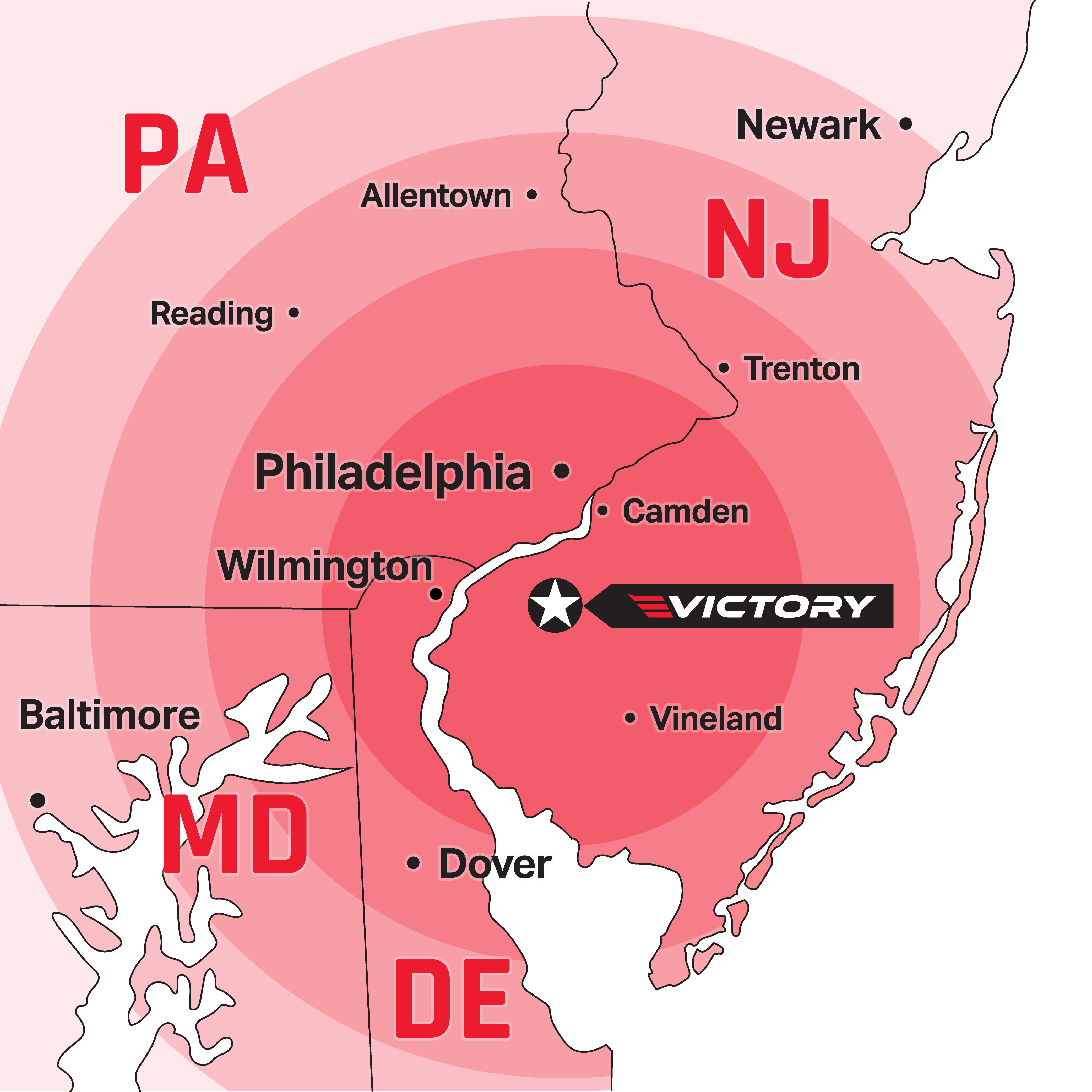 Victory fleet service center coverage map