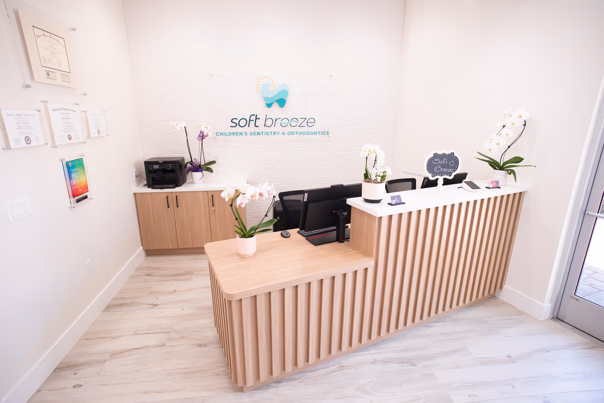 The front desk of a nail salon.