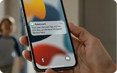 Receiving a RateGuard sms alert