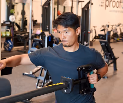 Coach performing assessment at proof3 gym