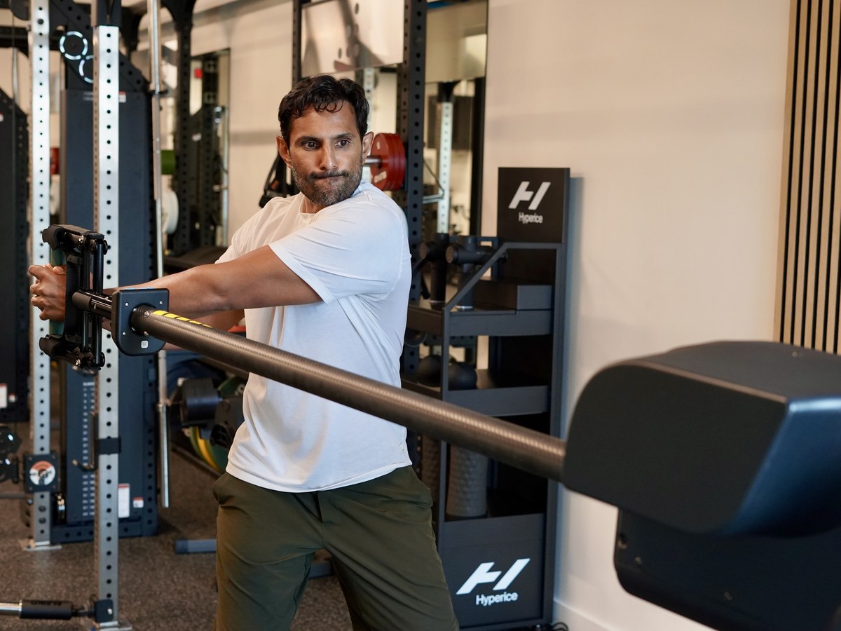A member working through a movement on the Proteus power testing machine