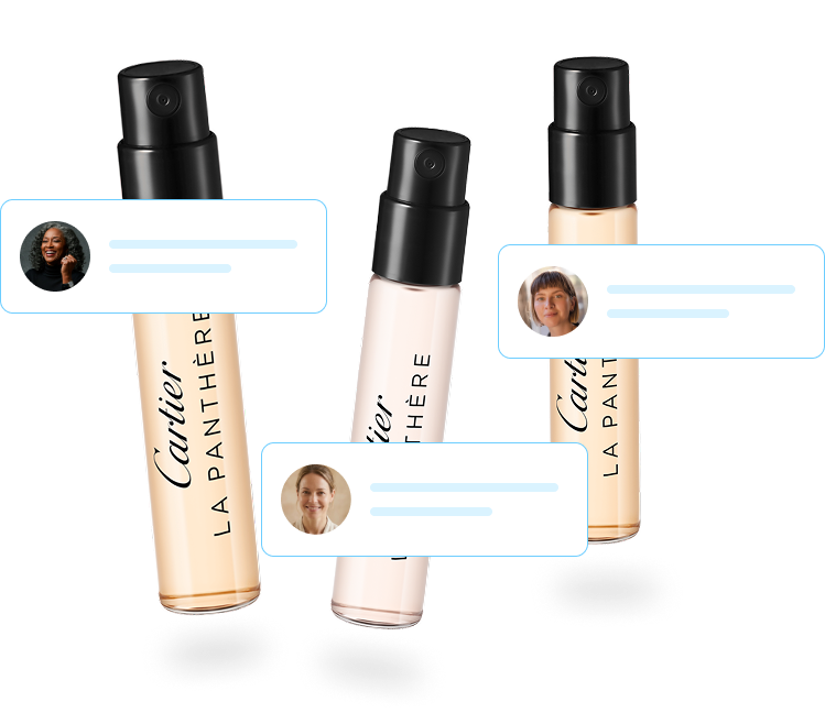 Luxury fragrance sample pack with branded design