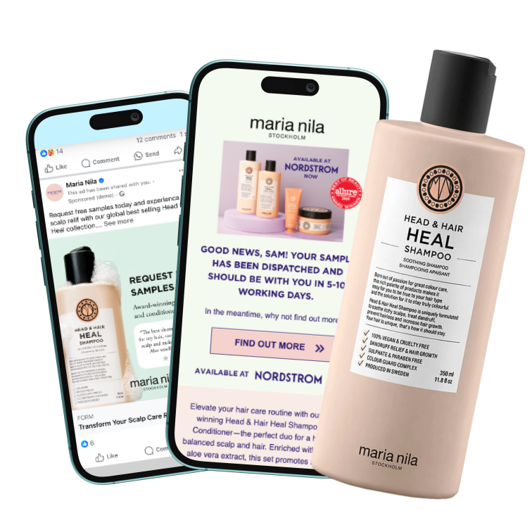 Haircare sample delivery with personalised packaging