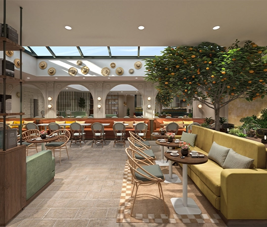 Enjoy a varied breakfast buffet with pastries, seasonal fruits and hot dishes.