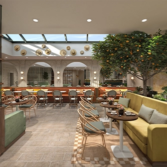 Breakfast served at the LePoussin Hotel in Cannes.