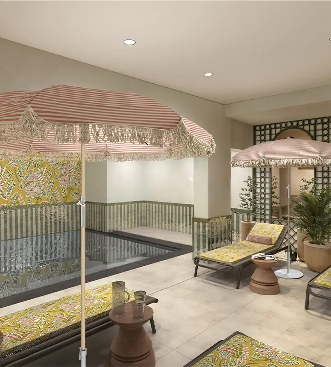 Bassin de bien-être de LePoussin Hôtel à Cannes.