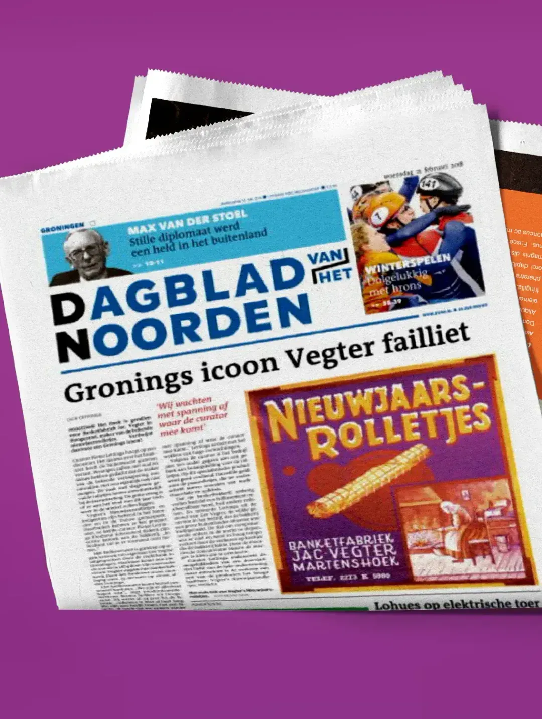 Dagblad van het Noorden nieuws 'Gronings icoon Vegter failliet'