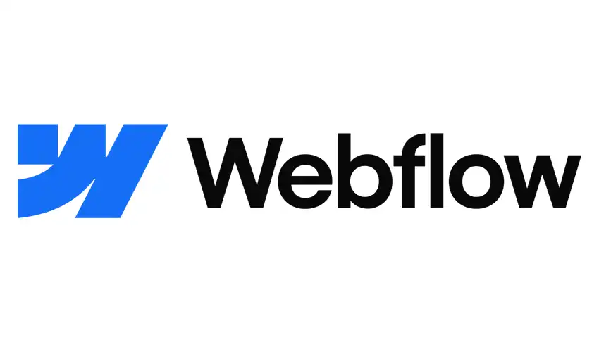 Webflow logo in blue and black