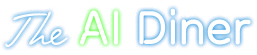 Logo with text 'The AI Diner' in blue and green stylized font.