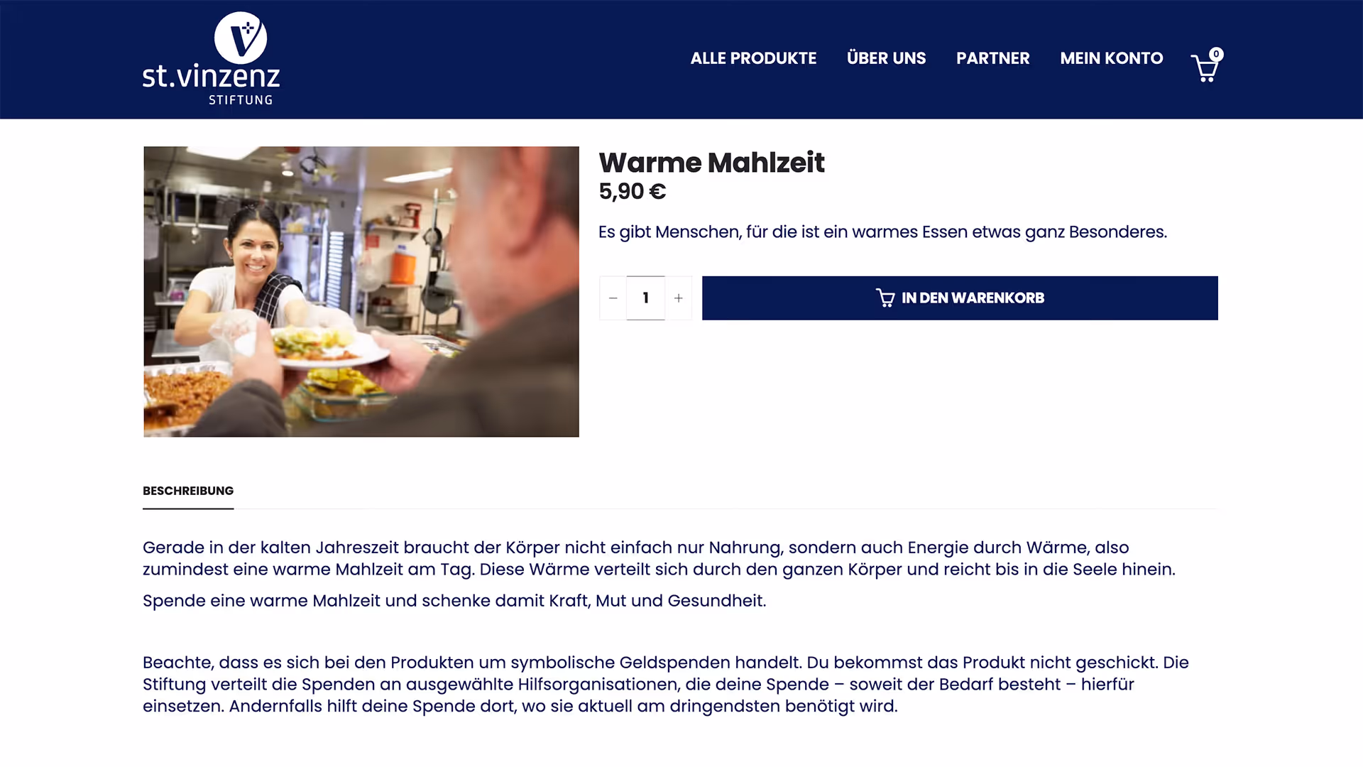 Einfach eine warme Mahlzeit spenden
