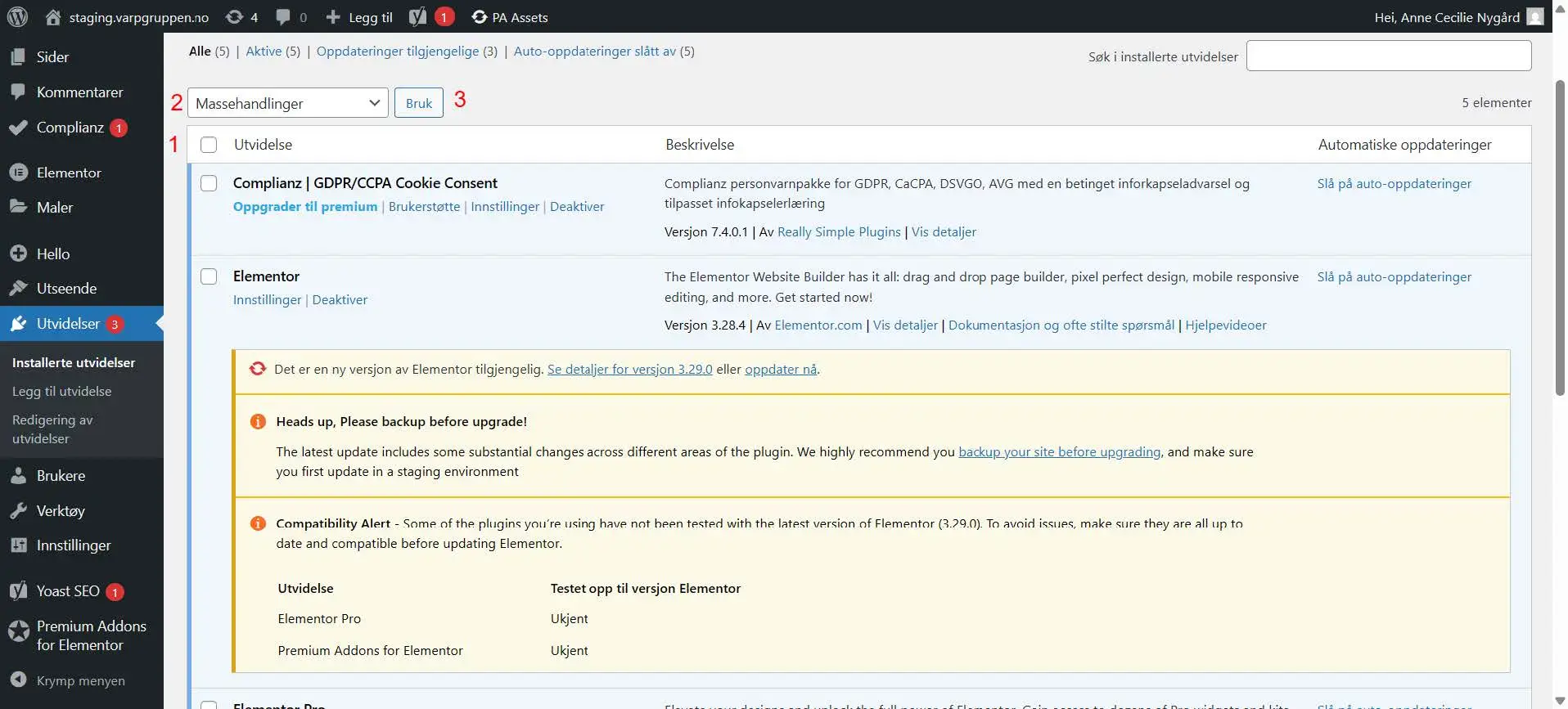 Slik deaktiverr du plugins / utvidelsene i Wordrpess