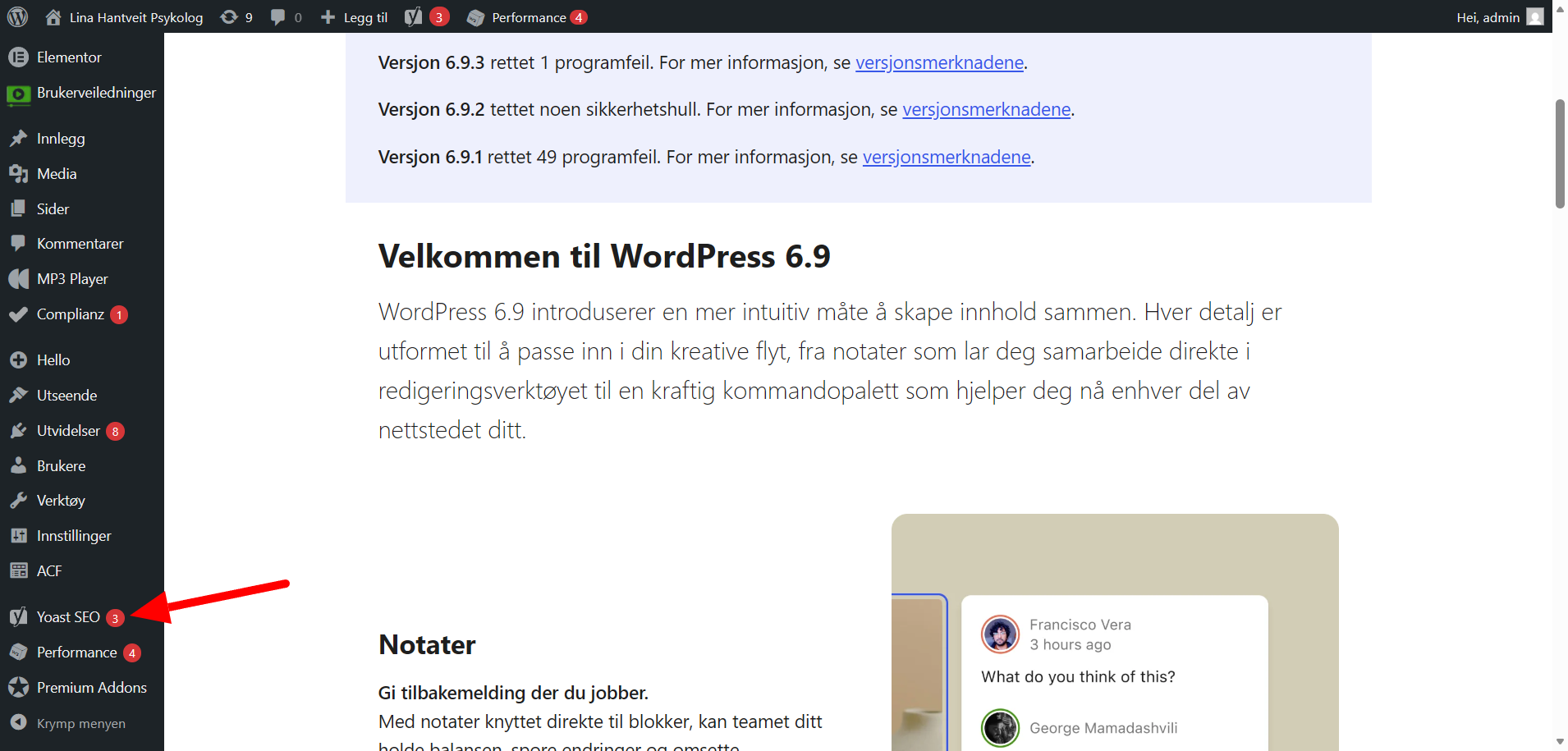 Hvor du finner YOAST SEO i Wordpress