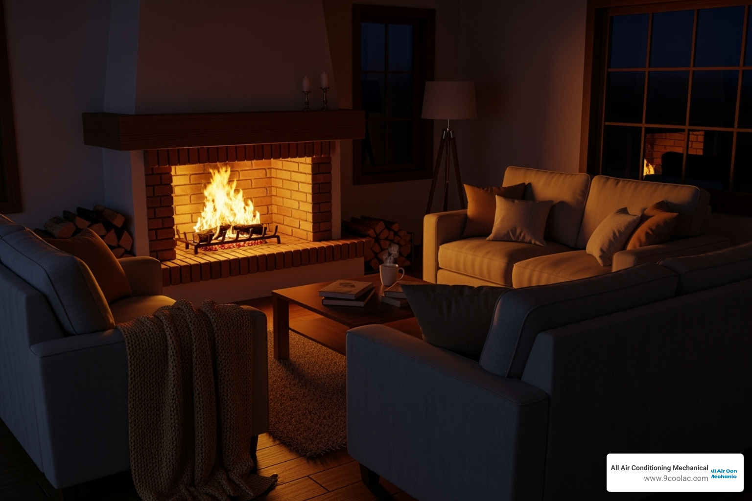warm and cozy living room at night - heating repair hialeah warm and cozy living room at night - heating repair hialeah