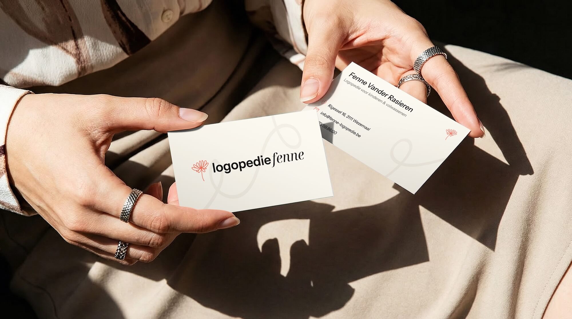 Business card design for Fenne Vander Rasieren, speech therapist